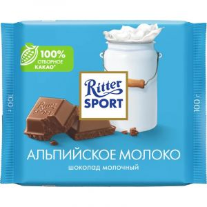 Шоколад Ritter Sport молочный с альпийским молоком 100г