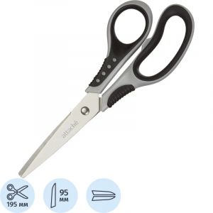 Ножницы Attache Graphite 195 мм с пласт.прорез.анатом.руч.чёр./сер.цв
