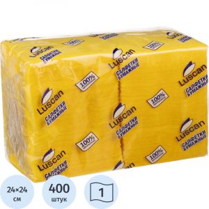 Салфетки бумажные Luscan Profi Pack 1сл24х24 желтые 400шт/уп