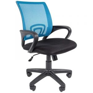 Кресло VT_EChair-304 ТС Net ткань черн/сетка голубой, пластик