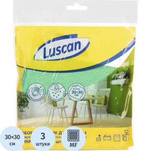 Салфетки хозяйственные Luscan унив, стекл, меб 30х30см 180/230/200 3шт/уп