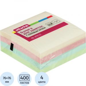 Стикеры Attache куб 76х76, пастель 4 цвета 400 л