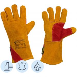 Краги сварщика спилковые Гренадер пятипалые желтые