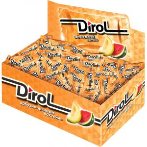 Жевательная резинка DIROL Арбузно-Дынный Коктейль (100 шт в упаковке), 272г