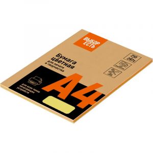 Бумага цветная Выбор есть (А4,75г,микс неон) пачка 100л