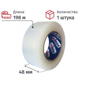 Клейкая лента упаковочная Unibob 48мм х 198м 45мкм прозрачная