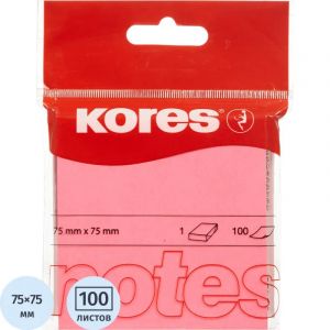 Стикеры Kores бум.для зам. 75х75 неоновая розовая 100л. &#039;47075