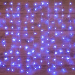 Гирлянда светодиодная Занавес 1,5x1 м, 96 LED, мерцание, Синий,  235-023