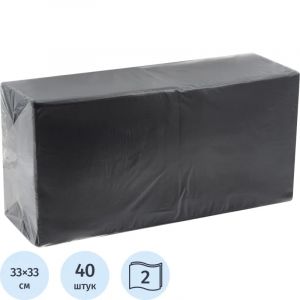 Салфетки бумажные 2-сл. 33х33 черные 200 шт./уп