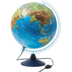 Глобус интерактивный физико-политический с подсв.,рельеф.,320мм,INT13200290