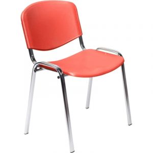 Стул UP_EChair Rio(ИЗО) хром, пластик красный