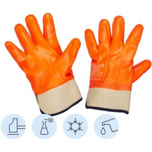 Перчатки защитные нефтеморозостойкие ПВХ утепленные р-р 10 манжет крага