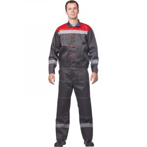 Костюм летний муж. л20-КБР сер/красн (р.48-50) 158-164 (Арсенал-СП)