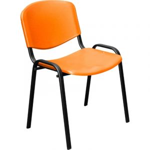 Стул UP_EChair Rio(ИЗО) черн, пластик оранжевый