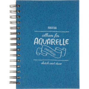 Скетчбук д/рис.аквар Kroyter А5 35л,145х205мм,180гр,спираль,тисн.фольг07873