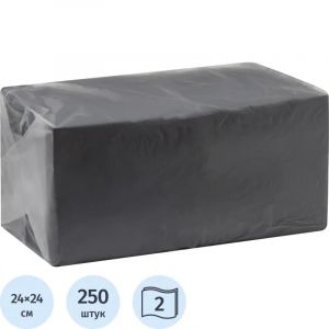 Салфетки бумажные 2-сл. 24х24 черные 250 шт./уп